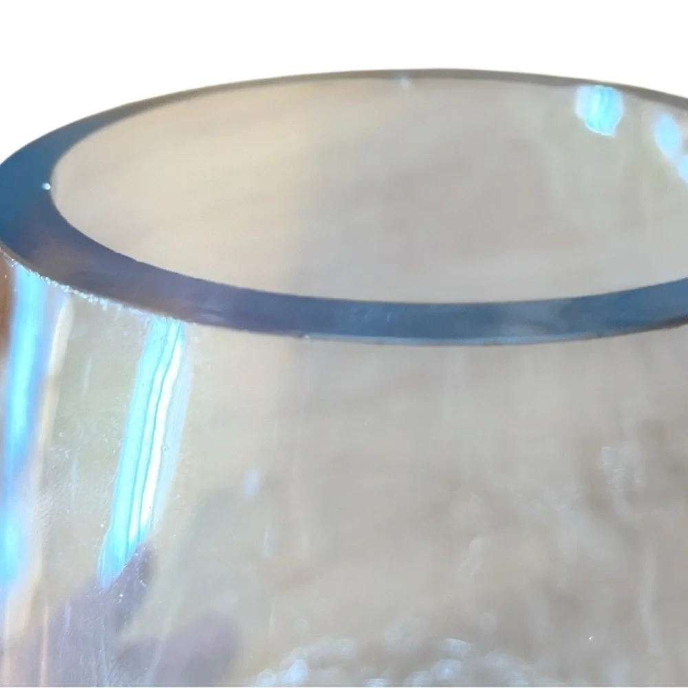 Large crackle glass vase, very good condition, some tiny chips on the inside rim